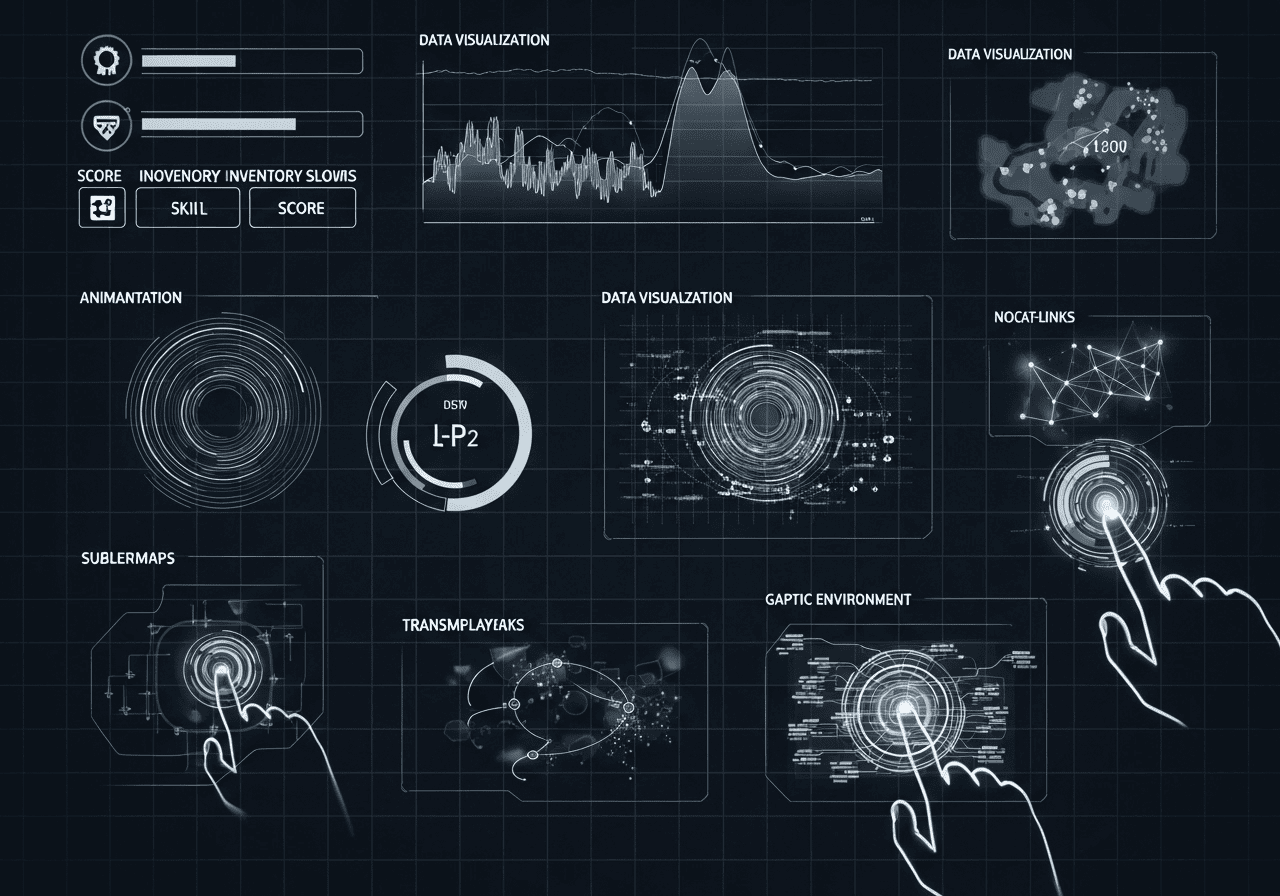 Aprende a Visualizar Datos en UI de Juegos. Entorno Interactivo Haptixdug.